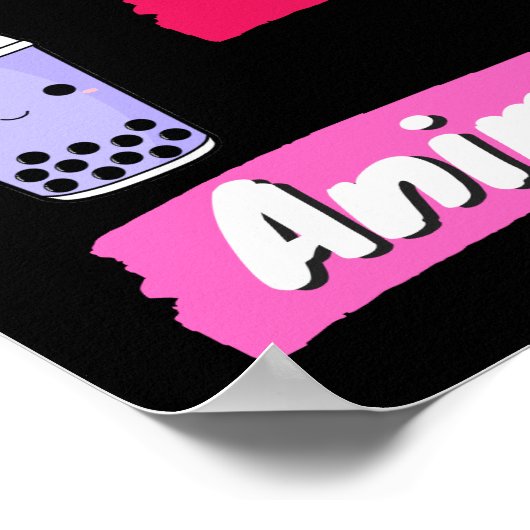 K-Pop, Ramen, Boba en Anime Pop Culture Fan Poster (Hoek)