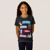 K-Pop, Ramen, Boba en Anime Pop Culture Fan T-shirt (Voorkant volledig)