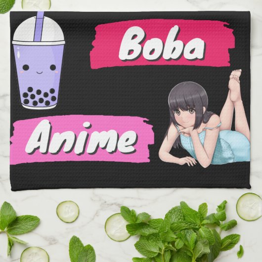 K-Pop, Ramen, Boba en Anime Pop Culture Fan Theedoek (Gevouwen)