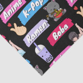 K-Pop, Ramen, Boba en Anime Pop Culture Fan Tissuepapier (Detail)
