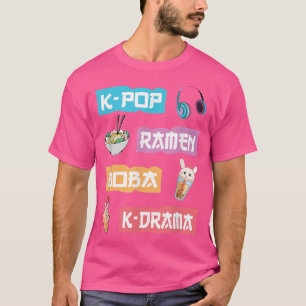K-Pop Ramen Boba K-Drama - Cute Anime Ramen T-shirt