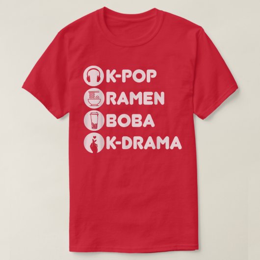 K-Pop Ramen Boba K-Drama Korean  T-shirt (Design voorkant)
