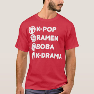K-Pop Ramen Boba K-Drama Korean  T-shirt