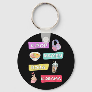 K-pop Ramen Boba K-drama Schattige Kawaii T-shirt. Sleutelhanger