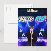 K-Pop Singer op het podium XoXo Love K-Pop Muziek  Feestdagenkaart (Voorkant / Achterkant)