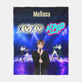 K-Pop Singer op het podium XoXo Love K-Pop Muziek  Fleece Deken
