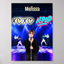 K-Pop Singer op het podium XoXo Love K-Pop Muziek  Poster