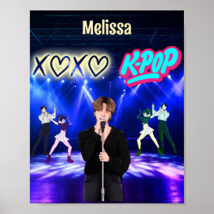 K-Pop Singer op het podium XoXo Love K-Pop Muziek  Poster