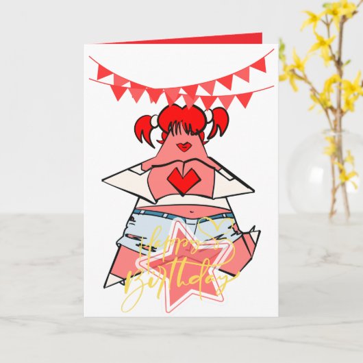 K-pop Verjaardag Kaart (Gele Bloem)