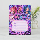 K-Pop verjaardagsfeest uitnodiging (Staand voorkant)