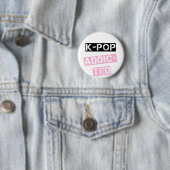 K-Pop verslaafd Ronde Button 5,7 Cm (In situ)