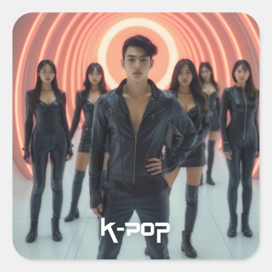 K-POP VIERKANTE STICKER (Voorkant)