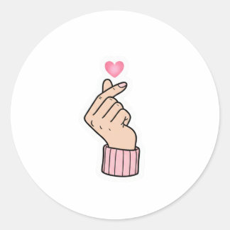 K-Pop Vingerhart - Mooie Roze Esthetische Sticker