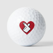 K-pop Vingerhartzwart Rood Golfballen (Voorkant)