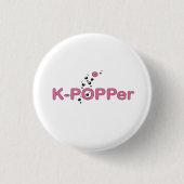K-Popper roze Ronde Button 3,2 Cm (Voorkant)