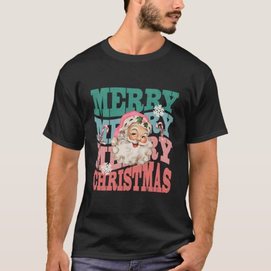 K Santa Claus Merry T-shirt (Voorkant)