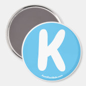 K Sky Blue Refkoelkast Magnet (Voorkant / Achterkant)