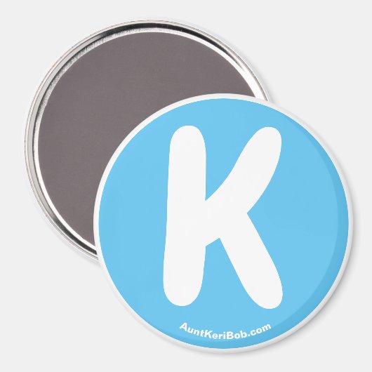 K Sky Blue Refkoelkast Magnet (Voorkant / Achterkant)