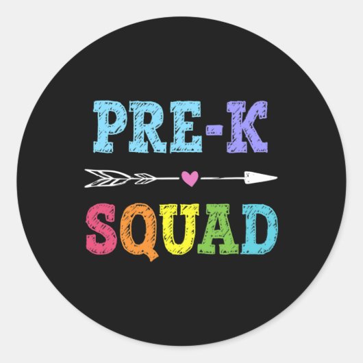K Squad terug naar school cadeau kleuter leraar Ronde Sticker (Voorkant)