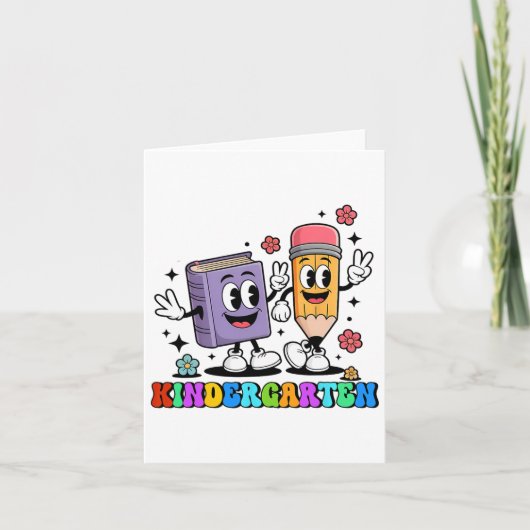 K staat voor Kindergarten Teacher Pencil Book Teru Kaart (Voorkant)