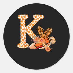 K staat voor Kindness Oranje Anti Pesten Unity Day Ronde Sticker
