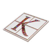 K Trajanus Red Custom Monogram Tegel Tegeltje (Zijkant)