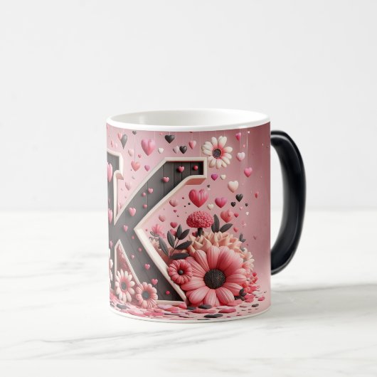 K Valentijnsalphabet 3D Magische Mok (Voorkant rechts)