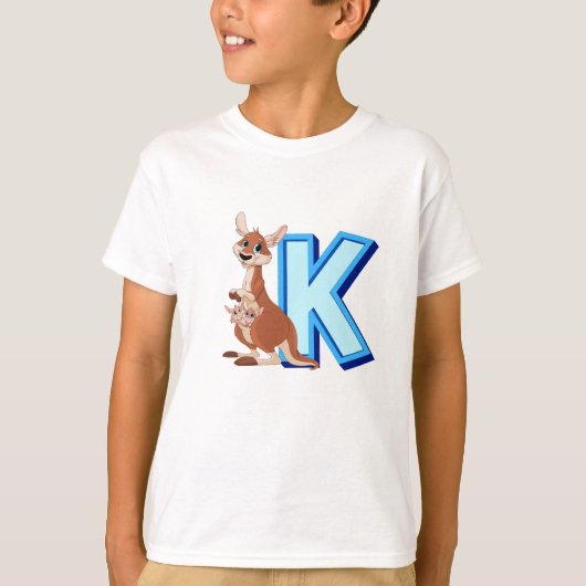 K voor kangoeroe t-shirt (Voorkant)