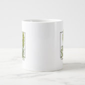 K voor King's Spear Floral Monogram Art Grote Koffiekop (Voorkant)