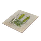 K voor King's Spear Floral Monogram Art Tegeltje (Zijkant)
