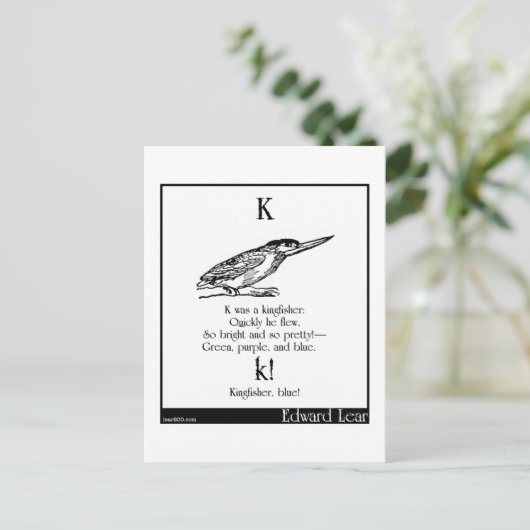 K was een ijsvogel briefkaart (Staand voorkant)