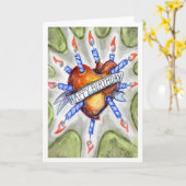 Ka-Boom Heart Kaart (Gele Bloem)