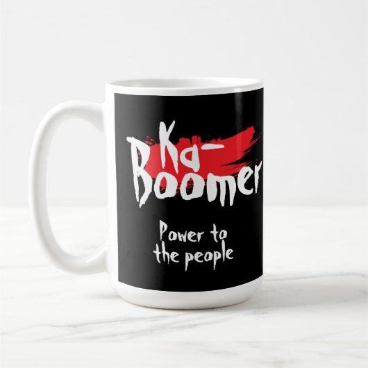 Ka- boomer fun one word minimalist cool trendy koffiemok (Links)