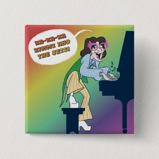 Ka Ka Ka Kimmy en de knop Jets Vierkante Button 5,1 Cm (Voorkant)