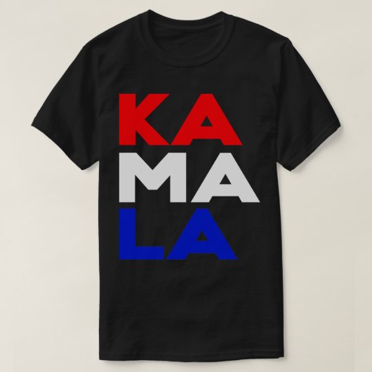 KA MA LA Kamala Rood Wit Blauw Verticaal T-shirt (Design voorkant)