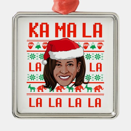 KA MA LA LA HARRIS CARD METALEN ORNAMENT (Voorkant)