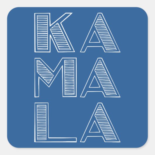 KA MA LA Stacked Text Harris voor President 2024 Vierkante Sticker (Voorkant)