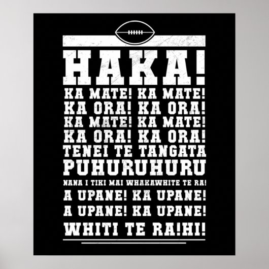 Ka Mate Haka New Zealand Rugby War Cry Poster (Voorkant)