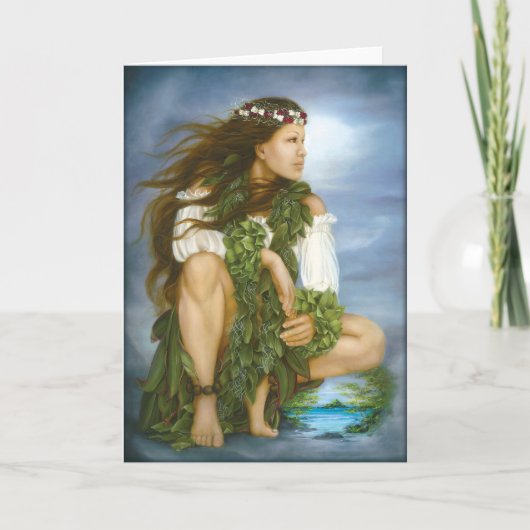 "Ka No'ono'o" oil painting by Lori Higgins Kaart (Voorkant)