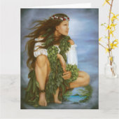 "Ka No'ono'o" painting by Lori Higgins. 8.5x11 Kaart (Gele Bloem)