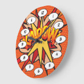 KA-POW Fun Comic Book Modern Typografie Grote Klok (Hoek)