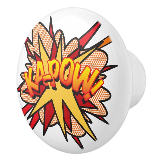 KA-POW Fun Retro Comic Book Pop Art Keramische Knop (Rechts)