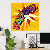 KA-POW Fun Retro Comic Book Pop Art Poster (Thuiskantoor)