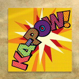 KA-POW Fun Retro Comic Book Pop Art Poster
