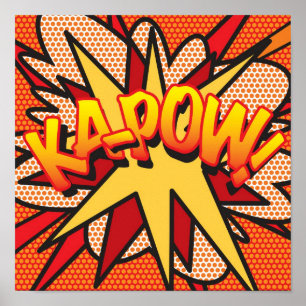 KA-POW Fun Retro Comic Book Pop Art Poster