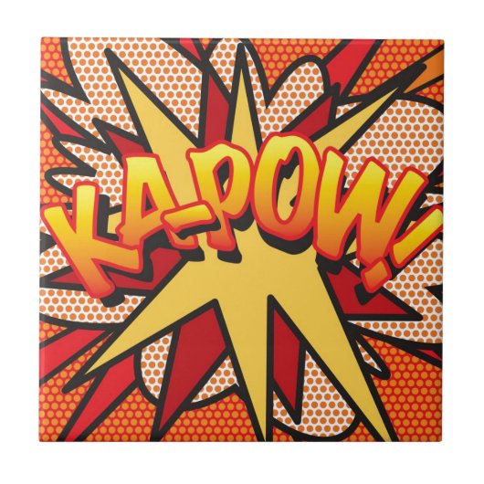 KA-POW Fun Retro Comic Book Pop Art Tegeltje (Voorkant)