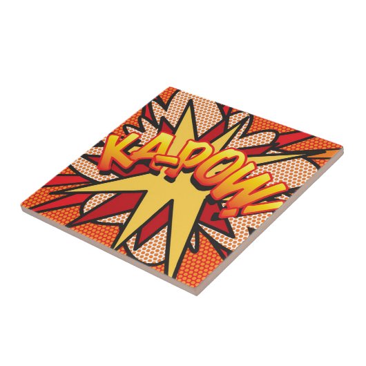 KA-POW Fun Retro Comic Book Pop Art Tegeltje (Zijkant)