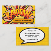 KA-POW Fun Retro Comic Book Visitekaartje (Voorkant / Achterkant)