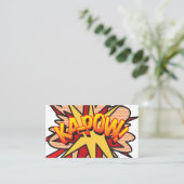 KA-POW Fun Retro Comic Book Visitekaartje (Staand voorkant)