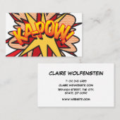 KA-POW Fun Retro Comic Book Visitekaartje (Voorkant / Achterkant)